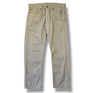 Levi's 505 Jeans 38x32 Khaki Brown Slim Straight 100% Cotton Utility Workwear